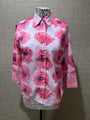 Tizzie Rome Shirt 3/4 Sleeve with Poppy Print