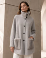 Cashmere Blend Jacket with Fur Patch Pockets