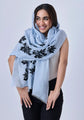 Creeper Powder Blue Linen & Modal Scarf Black Lace