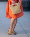Mini ConCon Daisy Flowers Crochet Petite Straw Basket Handbag