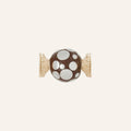 Sterling Silver 20mm Brown Polka Dot Centerpiece
