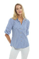 Patty Kim Claudia Blouse Stripes In Navy And White