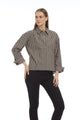 51 Patty Kim Agnes French Cuff Blouse Choco/Camel