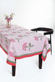 Pink Hydrangea Blockprint Tablecloth - 70x120 Size