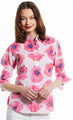 Dizzy Lizzie 3/4 Sleeve Rome Shirt Multi Poppy Print