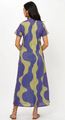 Oliphant Short Sleeve Shift Maxi- Haring Blue