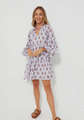 Oliphant Lavender Atherton Balloon Sleeve Short Dress