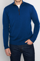 KINROSS SUEDE TRIM QTR ZIP MOCK IN MIDNIGHT