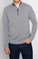 KINROSS SUEDE TRIM QTR ZIP MOCK IN STERLING