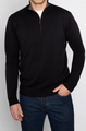 KINROSS SUEDE TRIM QTR ZIP MOCK IN BLACK