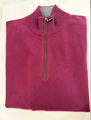 KINROSS SUEDE TRIM QTR ZIP MOCK IN AUBERGINE