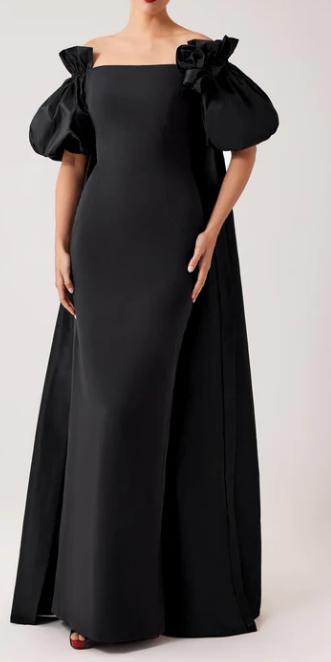 Crepe And Taffeta Evening Gown With Cape-50%Off-Original $870-Sale $43   Shop Cindy Halle