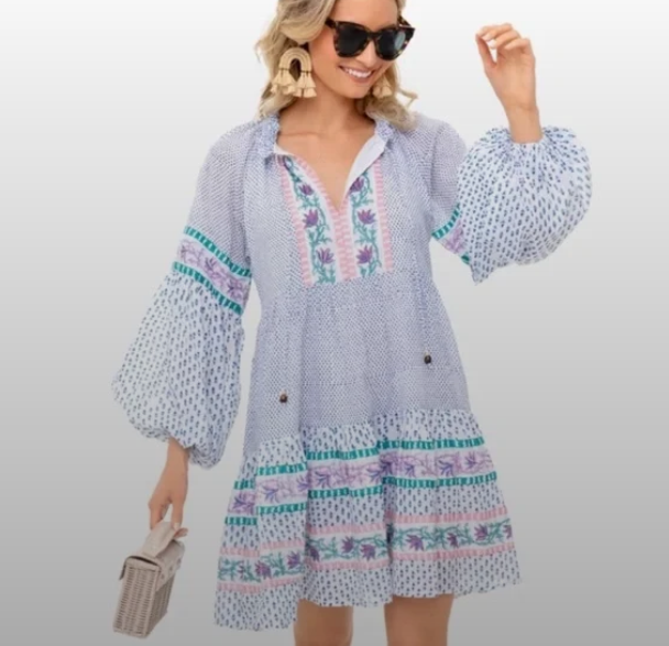 Balloon Sleeves Short Dress