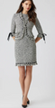 Teri Jon Tweed Fringe Ribbon Dress and Jacket