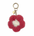 Mink Flower Keychain - Berry