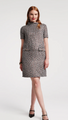Sarah Shift Dress In Deco Tweed Blue