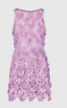 Mac Duggal Purple Floral Lace Fitted Sleeveless Mini Dress