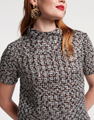 Sarah Shift Dress In Deco Tweed Blue