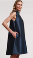 Sleeveless Diplomat Mini Dress In Navy