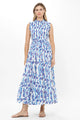 Oliphant Sleeveless Smocked Maxi- Toscana Blue