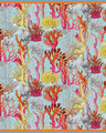 CASHMERE PRINTED SCARF: CORAL: TURQUOISE
