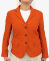 CASHMERE-SILK 3 BUTTON BLAZER: ORANGE