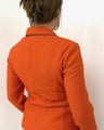 CASHMERE-SILK 3 BUTTON BLAZER: ORANGE
