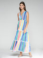 VILAGALLO GADEA RAYAS COLORES VOILE DRESS