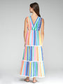 VILAGALLO GADEA RAYAS COLORES VOILE DRESS