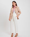 ELASTIC WAIST SILK PANTS: IVORY
