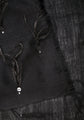 Alsace Black Cashmere Pashmina Scarf Black Ostrich Feathers, Sequin & Silver Swarovski Crystal