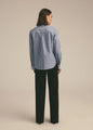 THE CUFFED STATEMENT SHIRT IN SLATE STRIPE