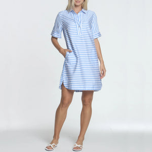 Hinson+Wu Aileen Short Sleeve Stripe/Gingham Dress
