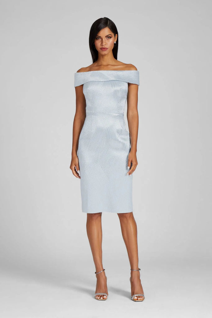 knee length dresses for ladies Lela Rose Metallic Jacquard Cocktail Dress, 2 main image 1