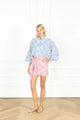 Blue Frayed Floral Everyday Shirt