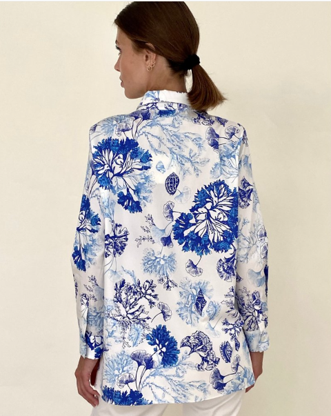 Rani Arabella Cotton Shirt: Coral Blue – Shop Cindy Halle