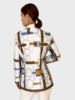 SILK PRINTED QUILTED JACKET: SIENA BEIGE ORANGE