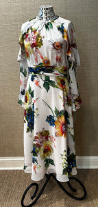 Teri Jon Sheer Floral Dress with Slip