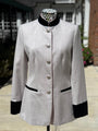 Salzburg Light Grey Wool & Black Velvet