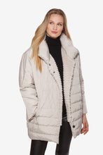 Load image into Gallery viewer, Reversible rex rabbit and down coat

