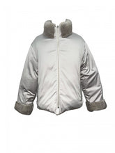 Load image into Gallery viewer, 28” Genuine mink and down reversible stand collar zipper closure coat
