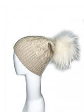 Load image into Gallery viewer, Genuine Cashmere Hat with Angora Pom
