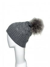 Load image into Gallery viewer, Genuine Cashmere Hat with Angora Pom
