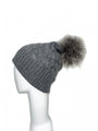 Genuine Cashmere Hat with Angora Pom