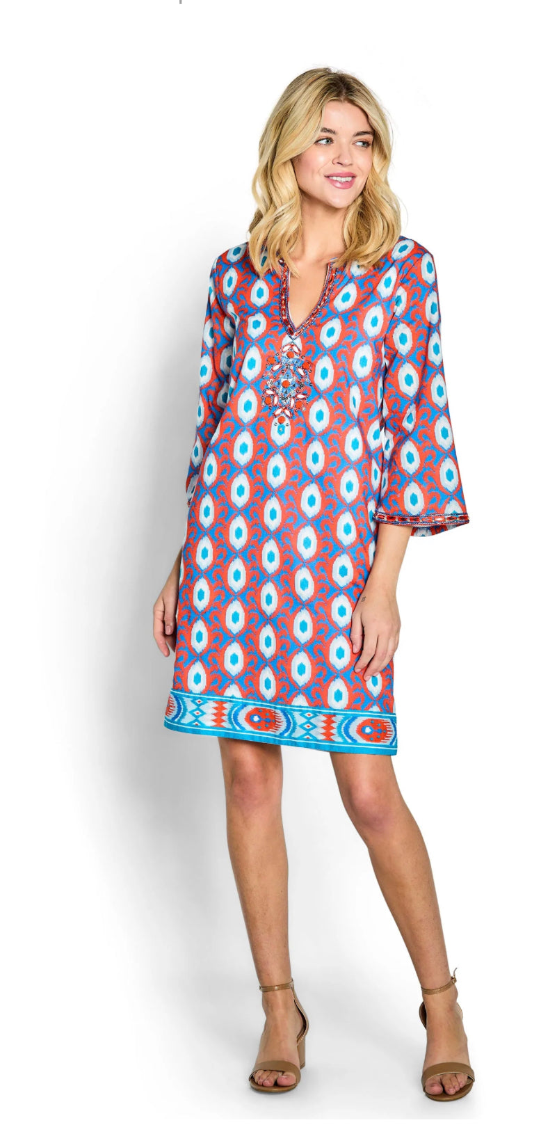 Bella Tu Izzy 37” Coral Tunic Dress