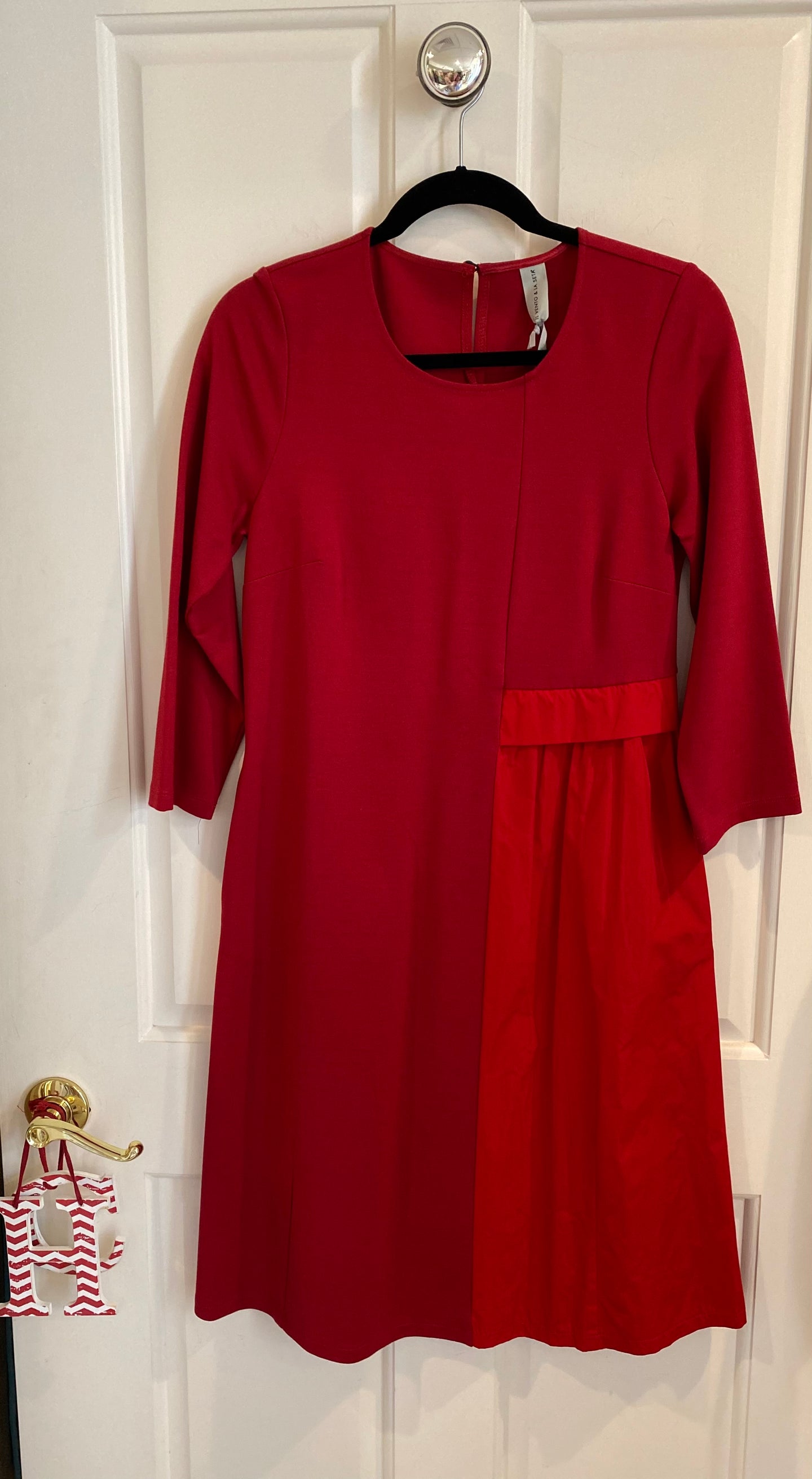 Il Vento & La Seta Brick Red with Red Detail Dress