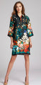 Teri Jon Long Sleeve Floral Print  Dress