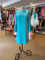 Regehr Wave Sleeve Dress Turquoise