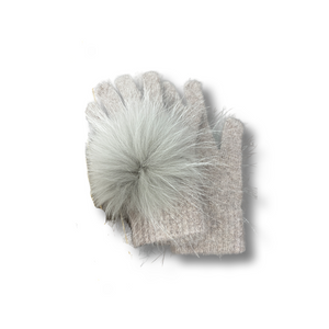 Linda Richards Pom Pom Fur Gloves