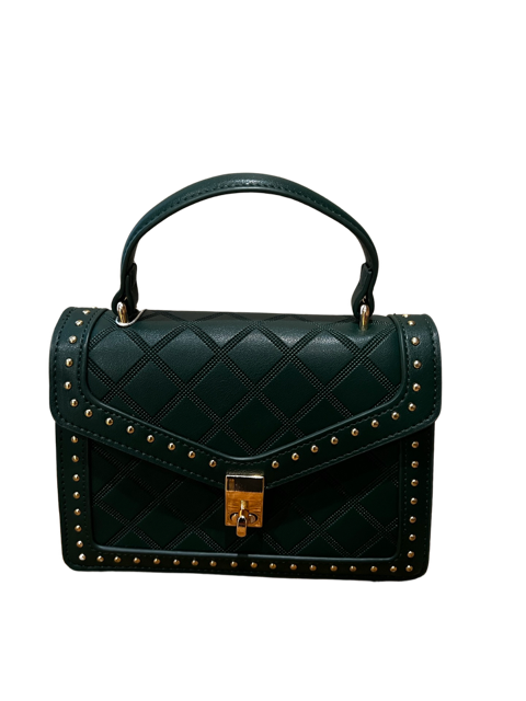 Quilted stamped Handbag with gold studs
